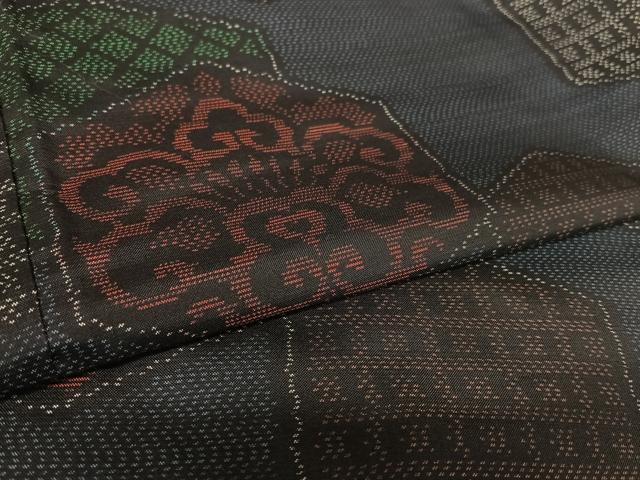 平和屋着物●本場大島紬　花亀甲文　正絹　逸品　AAAV7225zg