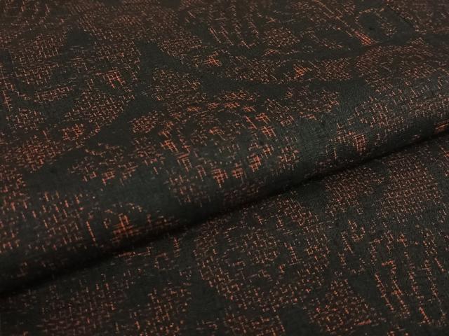 平和屋着物●結城紬 80亀甲 花鳥文 正絹 逸品 AAAV7229zg