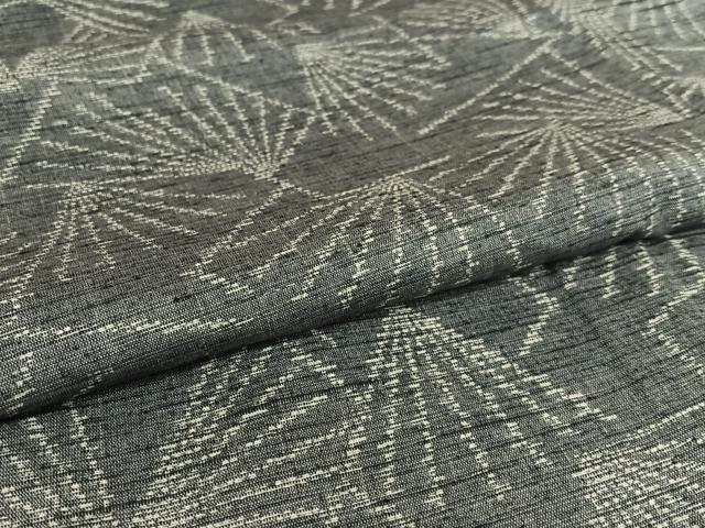 平和屋着物●上質な紬 舞扇文 正絹 逸品 AAAV7231zg