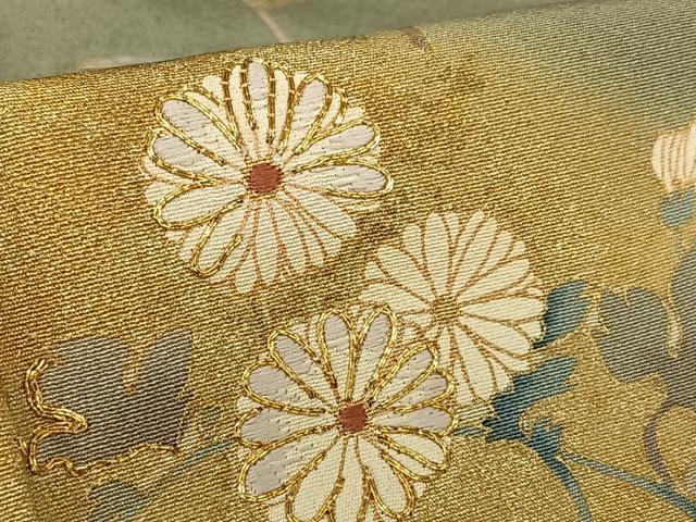 平和屋着物●訪問着 駒刺繍 流水花鳥文 暈し染め 金彩 正絹 逸品 AAAV7234zg