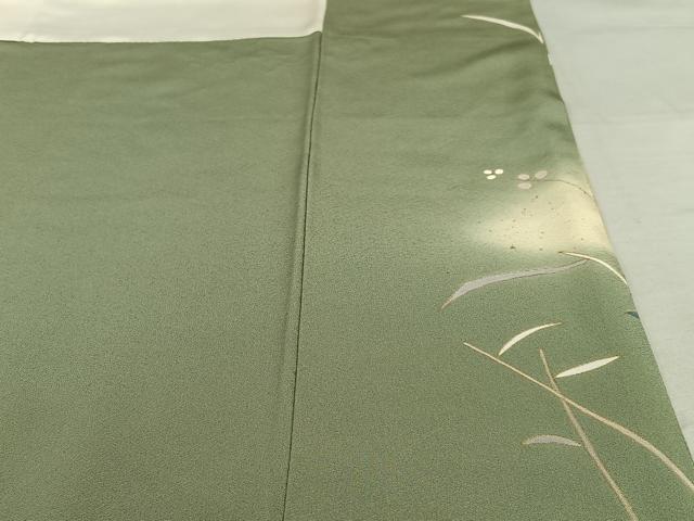 平和屋着物●訪問着 駒刺繍 流水花鳥文 暈し染め 金彩 正絹 逸品 AAAV7234zg