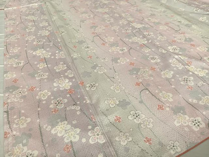 平和屋着物●本場大島紬 白大島 枝梅文 正絹 逸品 未使用 AAAV7237zg