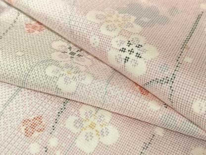 平和屋着物●本場大島紬 白大島 枝梅文 正絹 逸品 未使用 AAAV7237zg