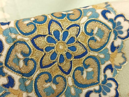 平和屋着物●訪問着 駒刺繍 更紗花文 暈し染め 金彩 正絹 逸品 AAAV7242zg