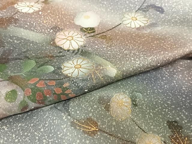 平和屋着物●訪問着 手描き 花籬文 暈し染め 金彩 正絹 逸品 AAAV7256zg