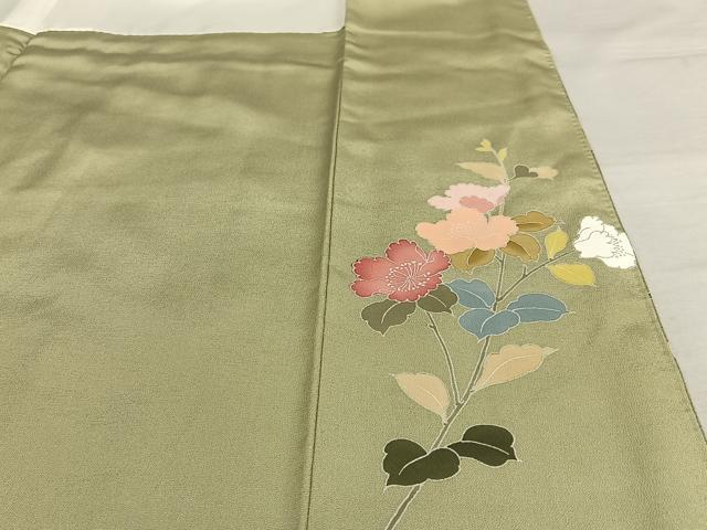 平和屋着物●訪問着 友禅 枝花文 暈し染め ロング丈 正絹 逸品 AAAV7259zg