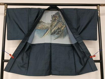平和屋着物●男性　本場大島紬　アンサンブル　100亀甲　総詰　正絹　逸品　AAAV7297zg