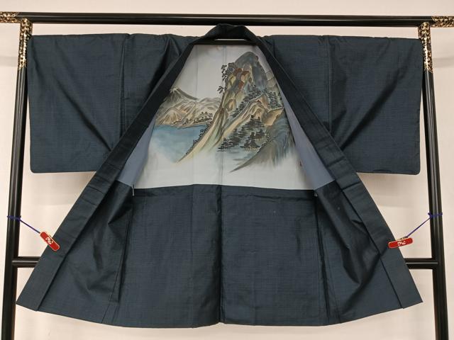 平和屋着物●男性　本場大島紬　アンサンブル　100亀甲　総詰　正絹　逸品　AAAV7297zg