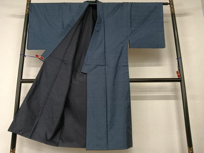 平和屋着物●男性　本場大島紬　アンサンブル　格子　正絹　逸品　AAAV7307zg