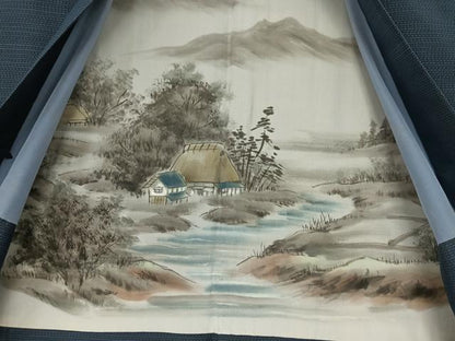 平和屋着物●男性　本場大島紬　アンサンブル　格子　正絹　逸品　AAAV7307zg