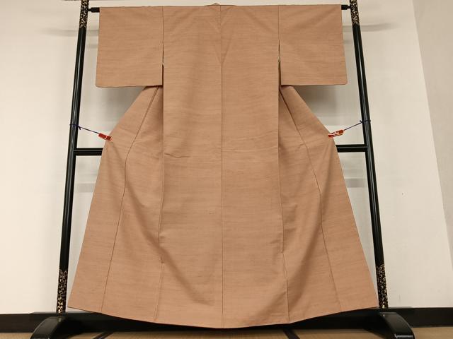 平和屋着物●上質な紬 色無地 遠州茶色 正絹 逸品 未使用 AAAV7339zg