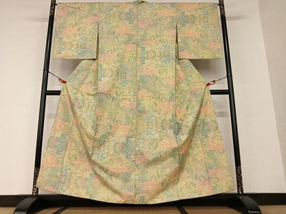 平和屋着物●本場大島紬 7マルキ 草花文 正絹 逸品 AAAV7342zg