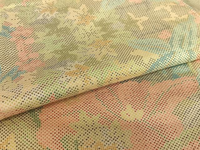 平和屋着物●本場大島紬 7マルキ 草花文 正絹 逸品 AAAV7342zg
