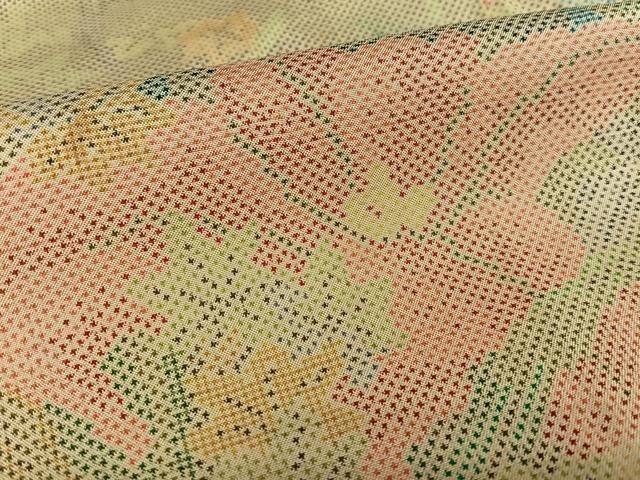 平和屋着物●本場大島紬 7マルキ 草花文 正絹 逸品 AAAV7342zg