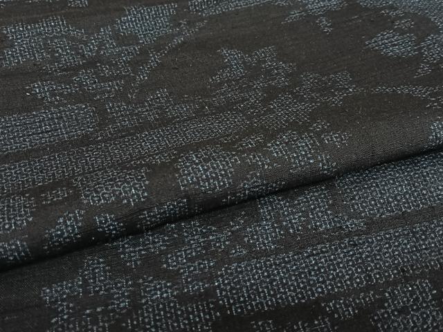 平和屋着物●結城紬 100亀甲 風景草花文 正絹 逸品 AAAV7360zg