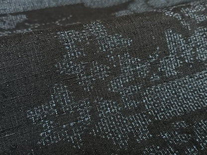 平和屋着物●結城紬 100亀甲 風景草花文 正絹 逸品 AAAV7360zg