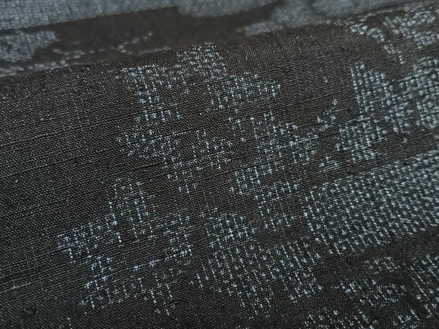 平和屋着物●結城紬 100亀甲 風景草花文 正絹 逸品 AAAV7360zg