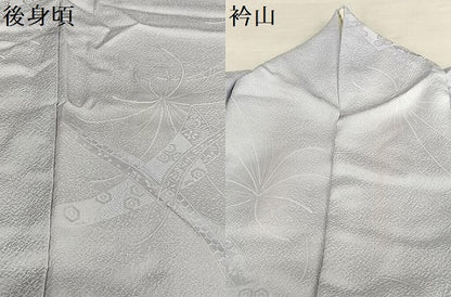 平和屋着物●上質な色無地 鬘帯花地紋 藤色 正絹 逸品 AAAV7369zg