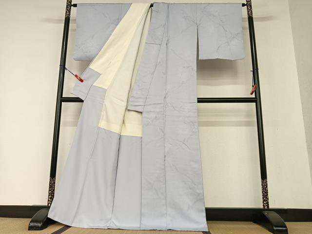 平和屋着物●上質な色無地 鬘帯花地紋 藤色 正絹 逸品 AAAV7369zg