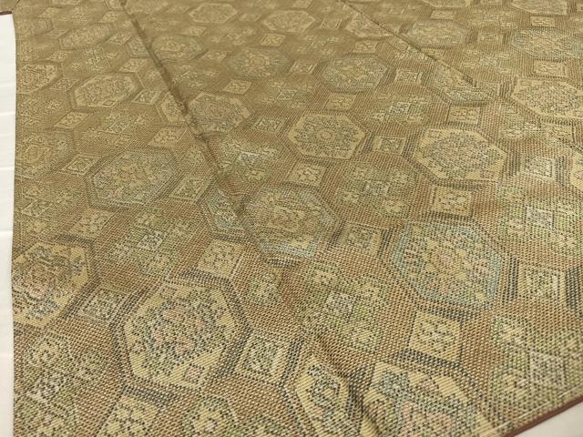 平和屋着物●上質な紬 花亀甲文 正絹 逸品 未使用 AAAV7372zg