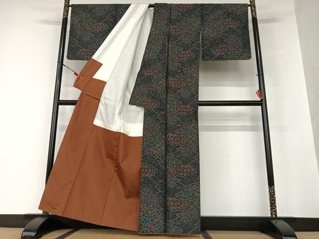 平和屋着物●本場大島紬 笹梅花文 正絹 逸品 AAAV7382zg
