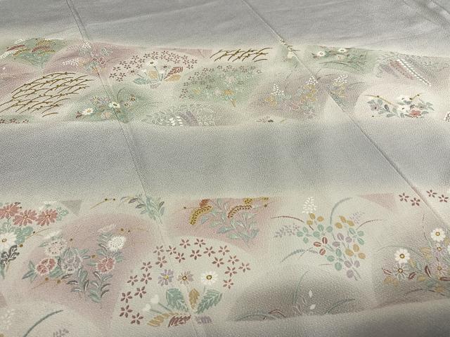 平和屋着物●訪問着 草花間道 暈し染め 金彩 鬼しぼ縮緬 正絹 逸品 AAAV7384zg