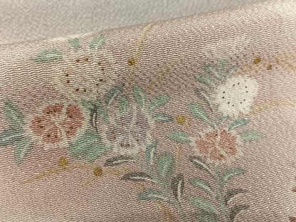 平和屋着物●訪問着 草花間道 暈し染め 金彩 鬼しぼ縮緬 正絹 逸品 AAAV7384zg
