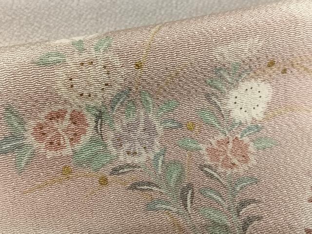 平和屋着物●訪問着 草花間道 暈し染め 金彩 鬼しぼ縮緬 正絹 逸品 AAAV7384zg