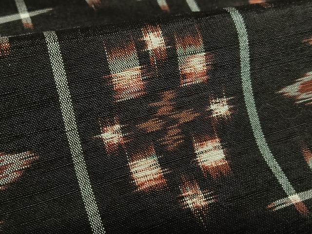 平和屋着物●上質な紬　琉球絣文様　正絹　逸品　AAAV7391zg