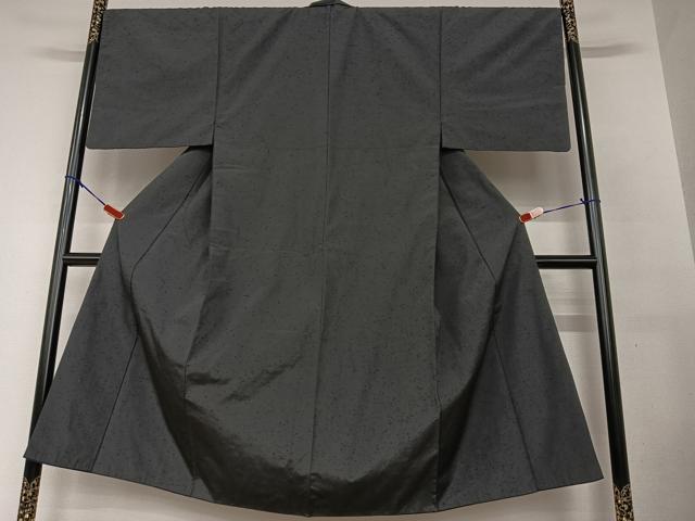 平和屋着物●男性 紬 アンサンブル 色無地 黒紅色 正絹 逸品 AAAV7406zg