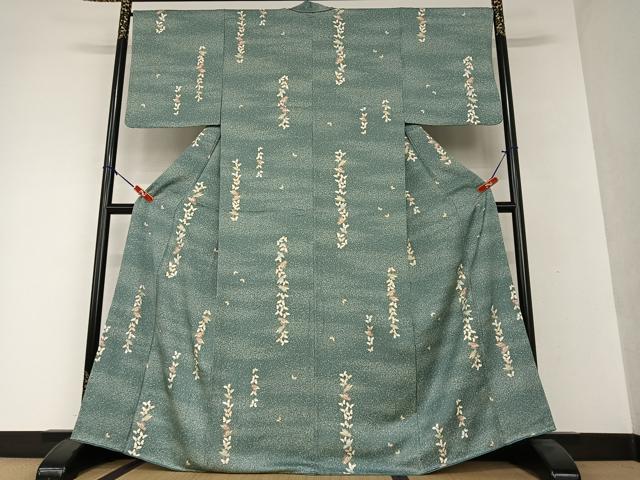 平和屋着物●上質な小紋 舞蝶文 金彩 正絹 逸品 未使用 AAAV7409zg