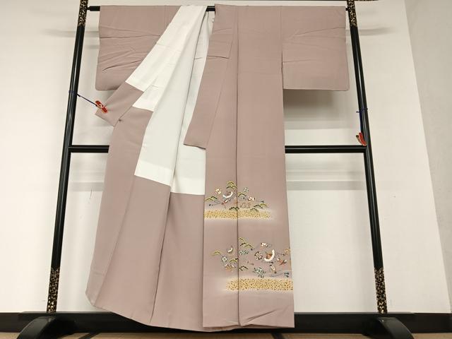 平和屋着物●本加賀友禅作家 鶴見保次 色留訪問着 宝尽くし松文 暈し染め さが美扱い 正絹 逸品 AAAV7416zg