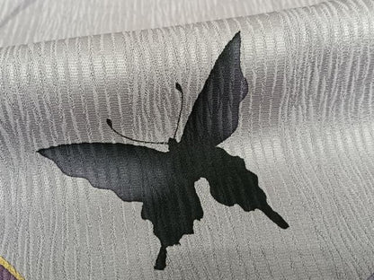 平和屋着物●上質な小紋　舞蝶シルエット　金彩　正絹　逸品　未使用　AAAV7420zg