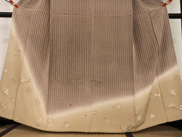 平和屋着物●訪問着 宝尽くし文 暈し染め 金彩 正絹 逸品 AAAV7423zg