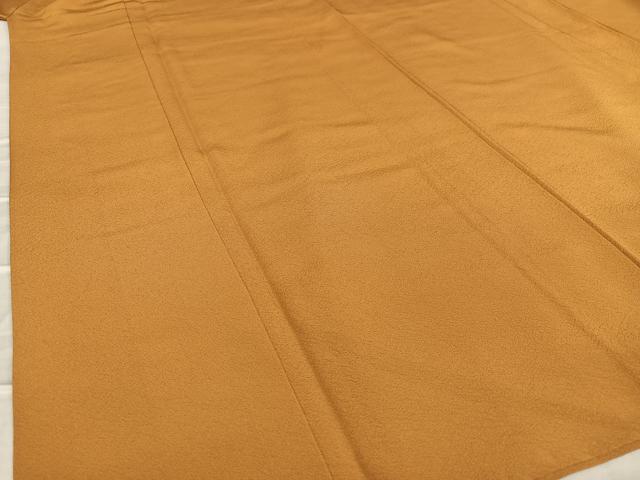 平和屋着物●上質な色無地 琥珀色 正絹 逸品 AAAV7428zg