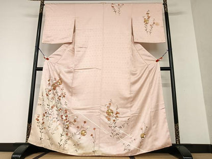 平和屋着物●訪問着 駒刺繍 雪輪花文 暈し染め 金彩 正絹 逸品 AAAV7430zg