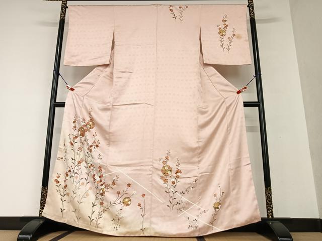 平和屋着物●訪問着 駒刺繍 雪輪花文 暈し染め 金彩 正絹 逸品 AAAV7430zg