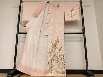 平和屋着物●訪問着 駒刺繍 雪輪花文 暈し染め 金彩 正絹 逸品 AAAV7430zg