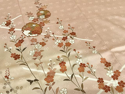 平和屋着物●訪問着 駒刺繍 雪輪花文 暈し染め 金彩 正絹 逸品 AAAV7430zg