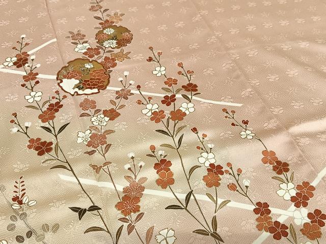平和屋着物●訪問着 駒刺繍 雪輪花文 暈し染め 金彩 正絹 逸品 AAAV7430zg