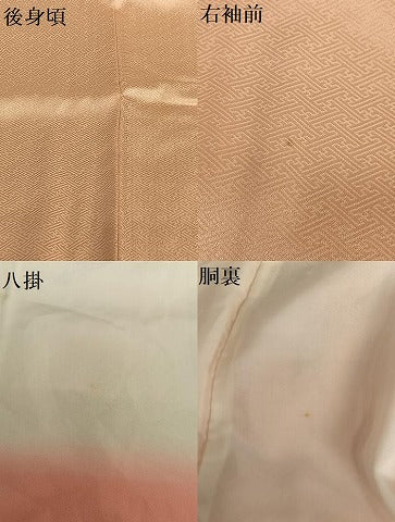 平和屋着物●訪問着 絞り 刺繍 花菱文 金彩 正絹 逸品 AAAV7453zg