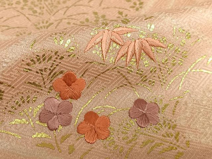 平和屋着物●訪問着 絞り 刺繍 花菱文 金彩 正絹 逸品 AAAV7453zg