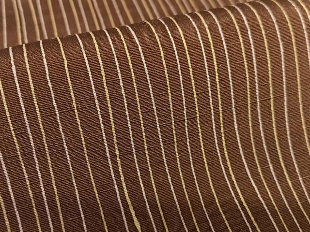 平和屋着物●上質な紬　縞　正絹　逸品　AAAV7454zg