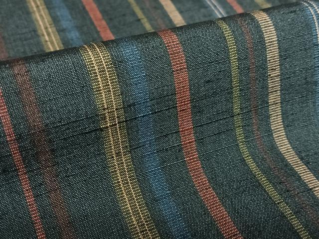 平和屋着物●上質な紬 縞 正絹 逸品 AAAV7456zg