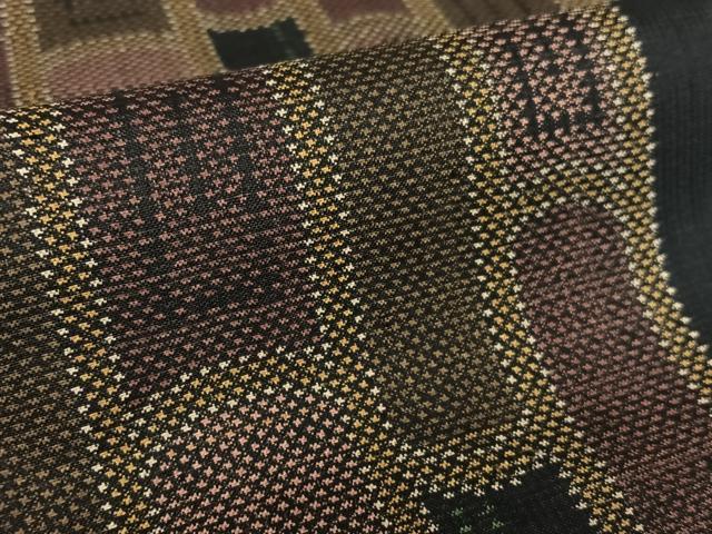 平和屋着物●本場大島紬　一元7マルキ　間道　正絹　逸品　AAAV7458zg