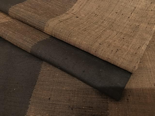 平和屋着物●上質な紬　縞　正絹　逸品　AAAV7472zg