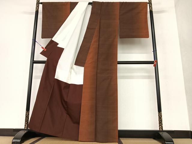 平和屋着物●上質な紬 縞 正絹 逸品 AAAV7475zg