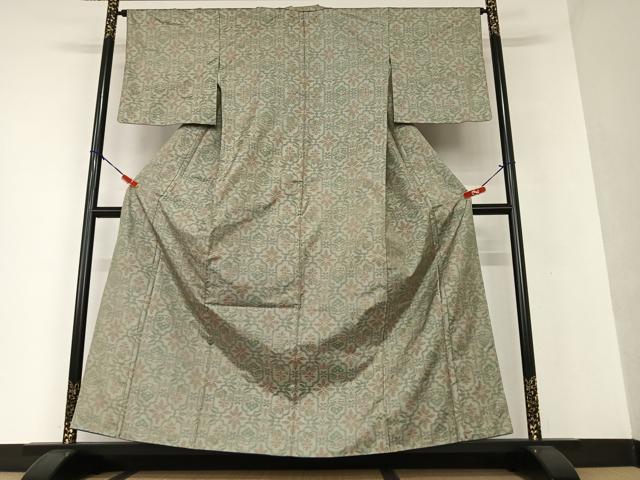 平和屋着物●本場大島紬 一元7マルキ 花松文 正絹 逸品 AAAV7477zg