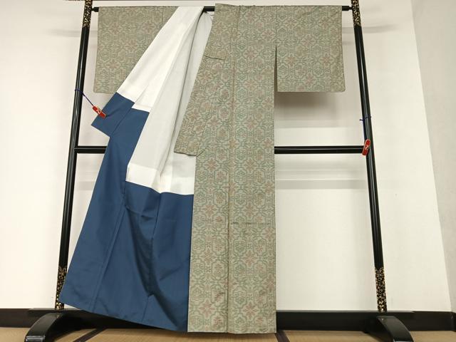 平和屋着物●本場大島紬 一元7マルキ 花松文 正絹 逸品 AAAV7477zg