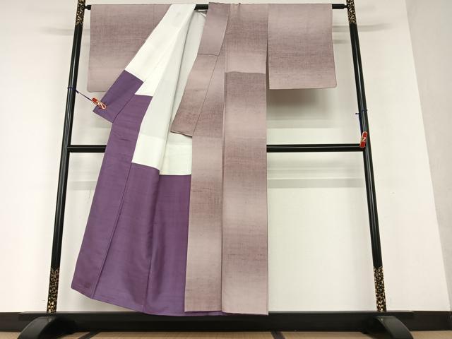 平和屋着物●上質な紬　霞文　正絹　逸品　AAAV7478zg
